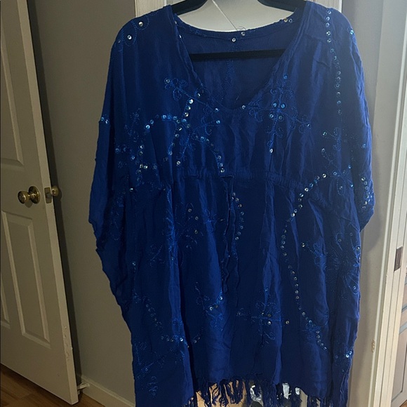 Elegant Blue Women's Tunic - Picture 1 of 7